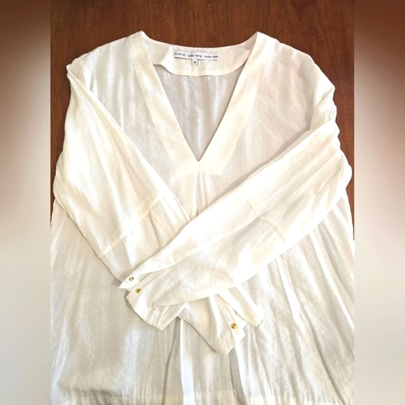 & Other Stories Summer Workwear: White, Long-sleeved Blouse w Buttons Sz 36 S/M - Picture 10 of 13